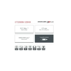 Amoladora batería Crown Ø125mm variable 20V