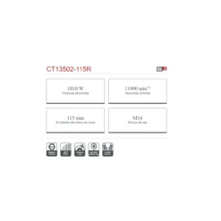 Amoladora eléctrica Crown Ø115mm 1010W