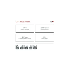 Amoladora eléctrica Crown Ø115mm 720W