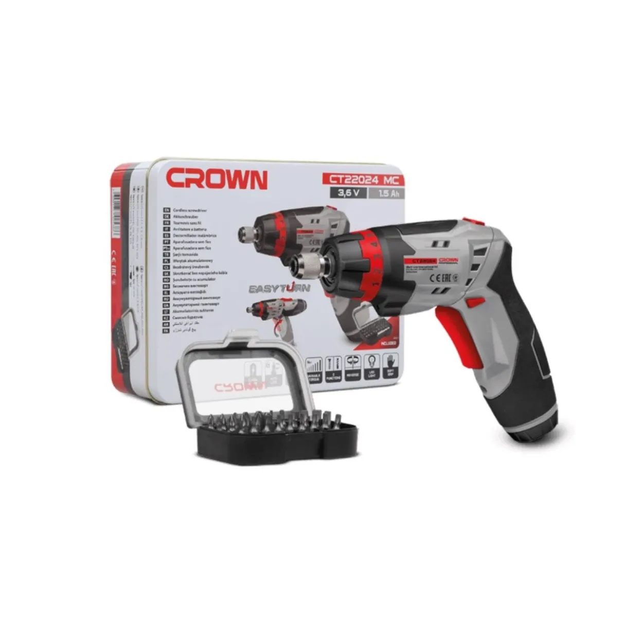 Atornillador batería Crown 3,6V/1,5Ah