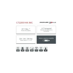 Atornillador de impacto batería Crown 20V 1/4"