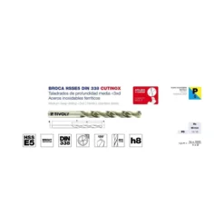 Broca DIN-338 cilíndrica HSSE5 3XD CUTINOX