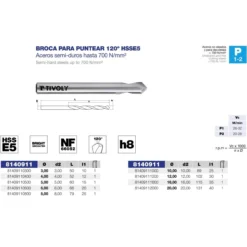 Broca puntear 120º NF-66052 HSSE5