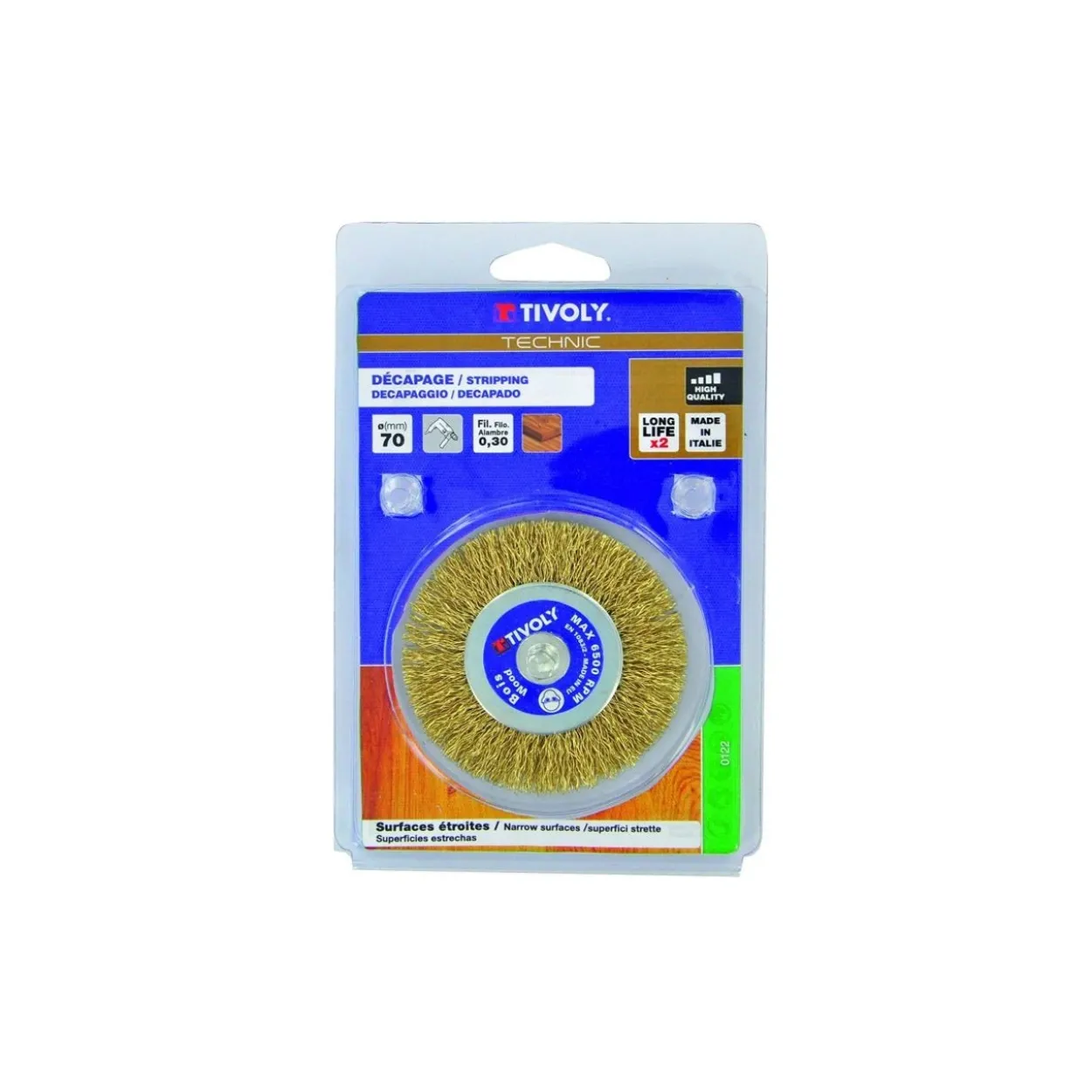 Cepillo circular 70 mm latón Tivoly para taladro
