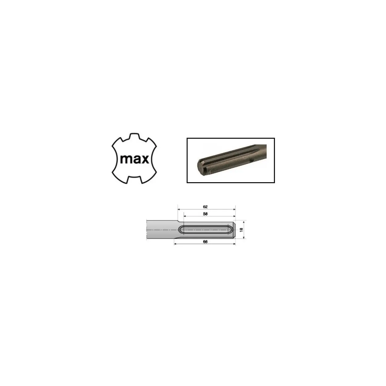 Cincel DIN-8035 SDS-Max Tivoly
