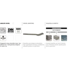 Cincel DIN-8035 SDS-Max Tivoly angular mortero