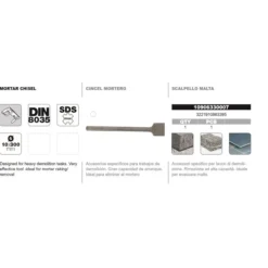 Cincel DIN-8035 SDS-Max Tivoly mortero