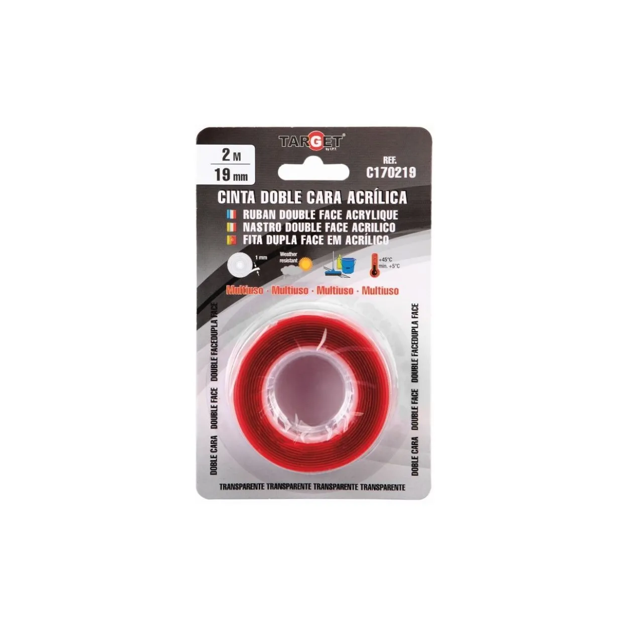 Cinta adhesiva doble cara transparente Target