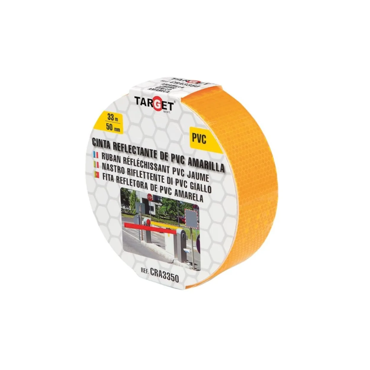 Cinta adhesiva reflectante PVC amarillo