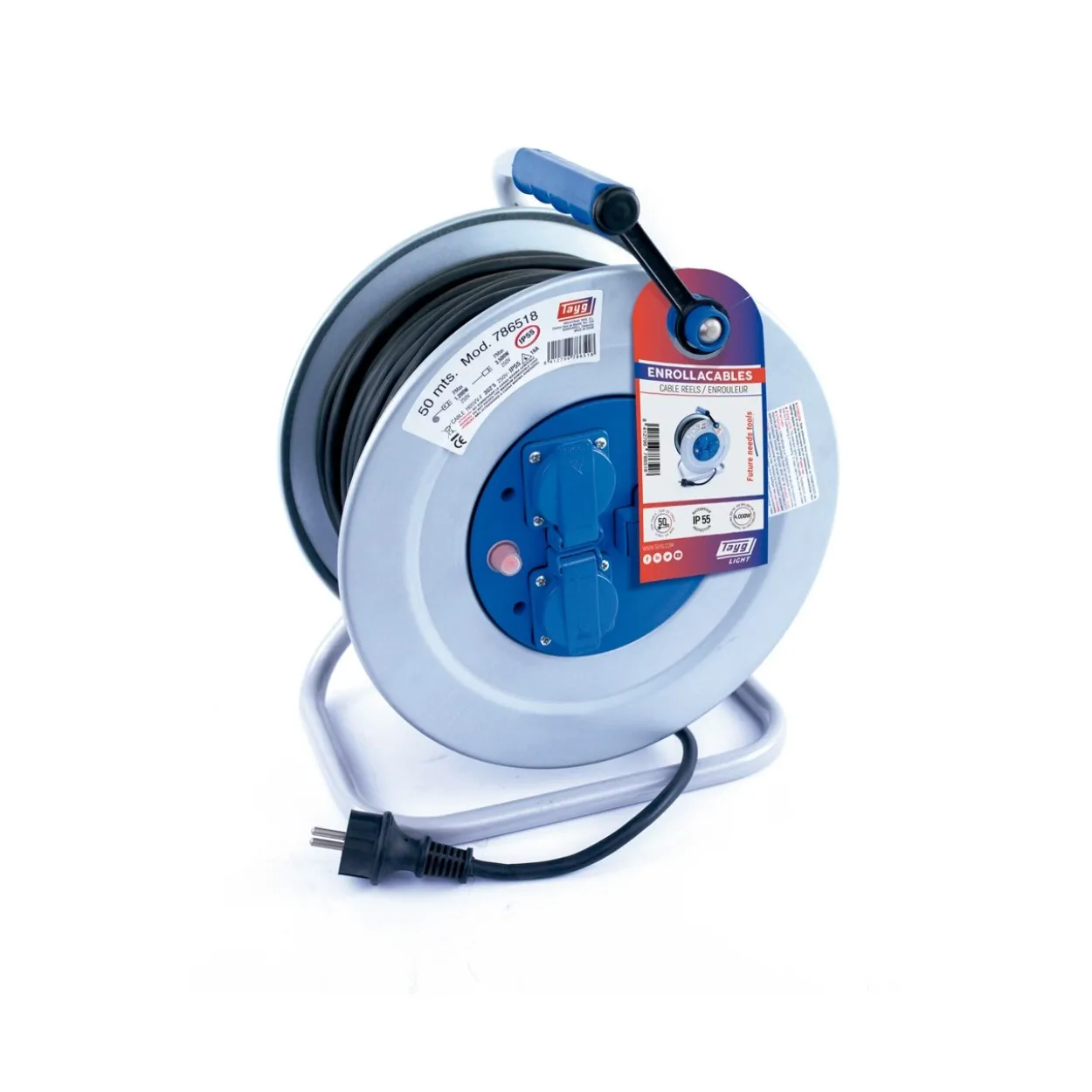 Enrollador eléctrico Tayg extensible 50m 4000W IP55