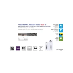 Fresa frontal DIN-844BK acabado HSSE8 TiALN Z4