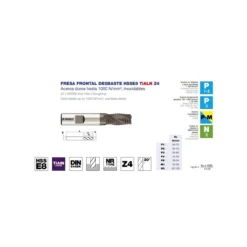 Fresa frontal DIN-844BK desbaste HSSE8 TiALN Z4