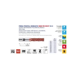 Fresa frontal larga DIN-844BL desbaste HSSE PM HICUT Z4
