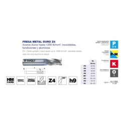 Fresa metal duro acabado HM Z4