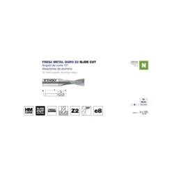 Fresa metal duro HM Z2 SLIDECUT aluminio