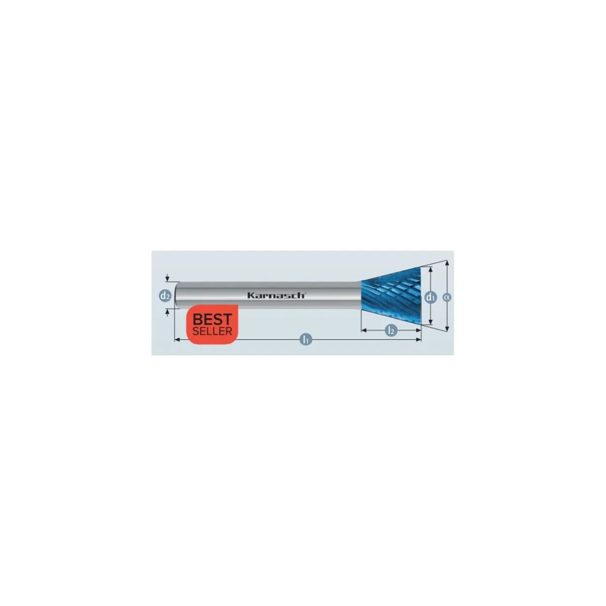 Fresa rotativa mango HP3 cónica invertida