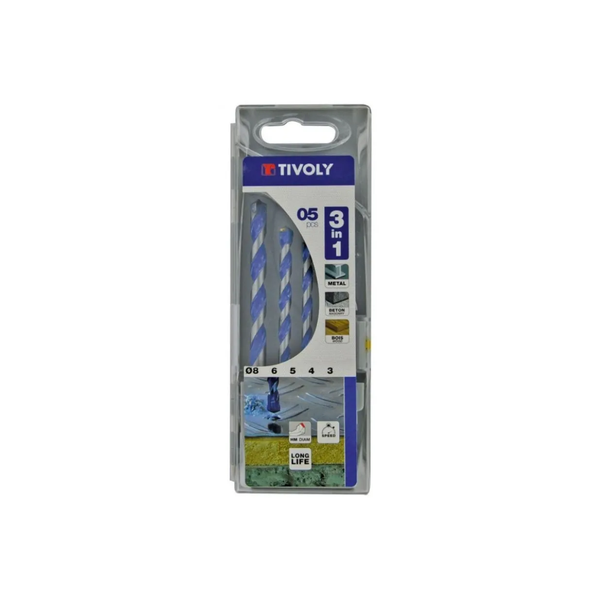 Juego de brocas cilíndricas DIN-8039 multimaterial