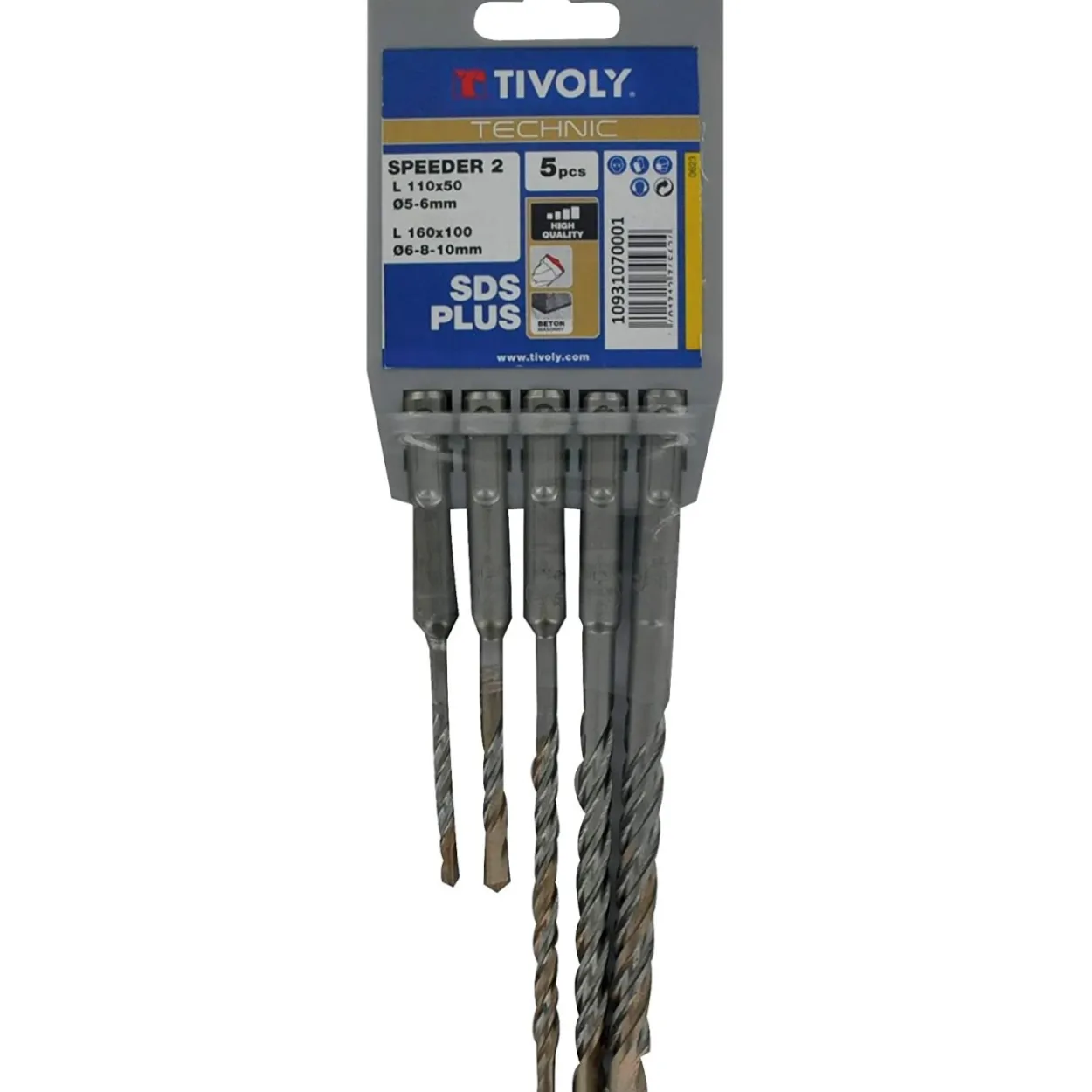 Juego de brocas DIN-8035 metal duro SDS+ construcción 5pcs