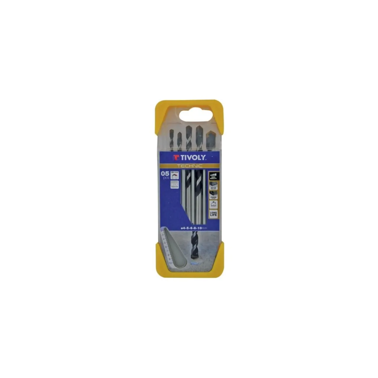 Juego de brocas hormigón DIN-8035 5pcs Tivoly