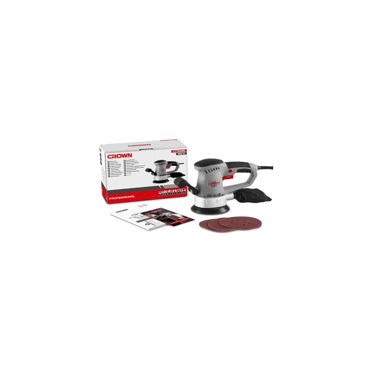 Lijadora rotorbital eléctrica Crown 450W variable