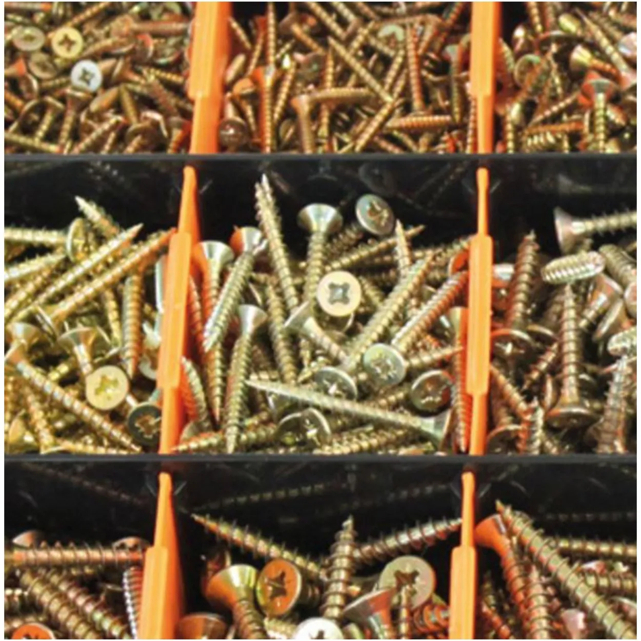 Maletín tornillos DIN-7505A Pozidriv bicromatados