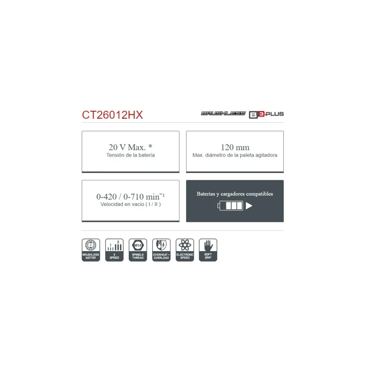 Mezclador a batería Crown 20V