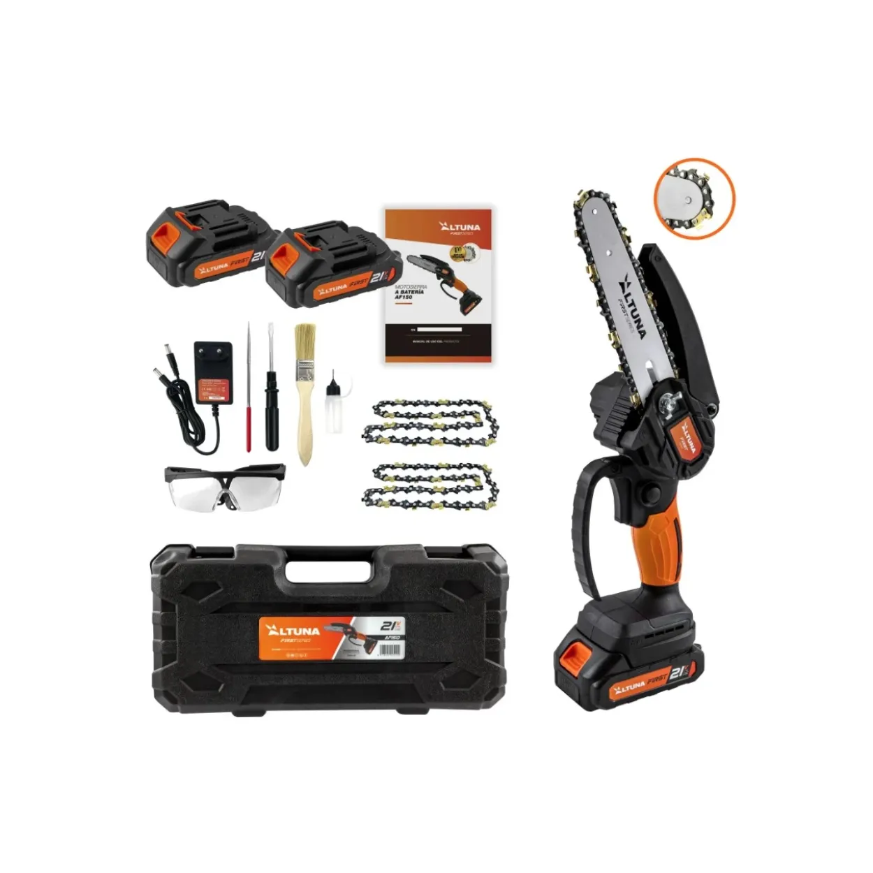 Motosierra poda a batería 800W Altuna AF150
