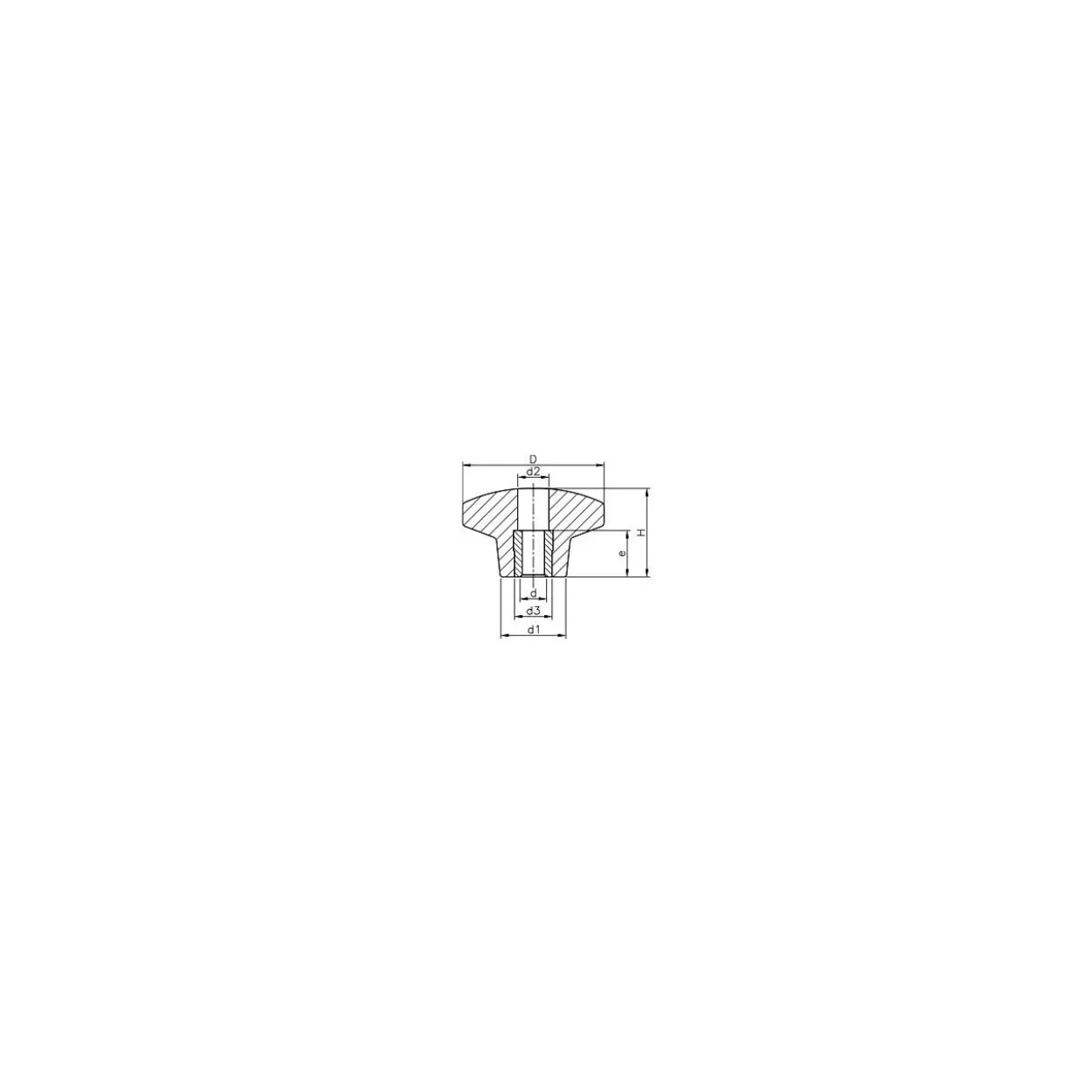 Pomo 6335 con casquillo liso pasante