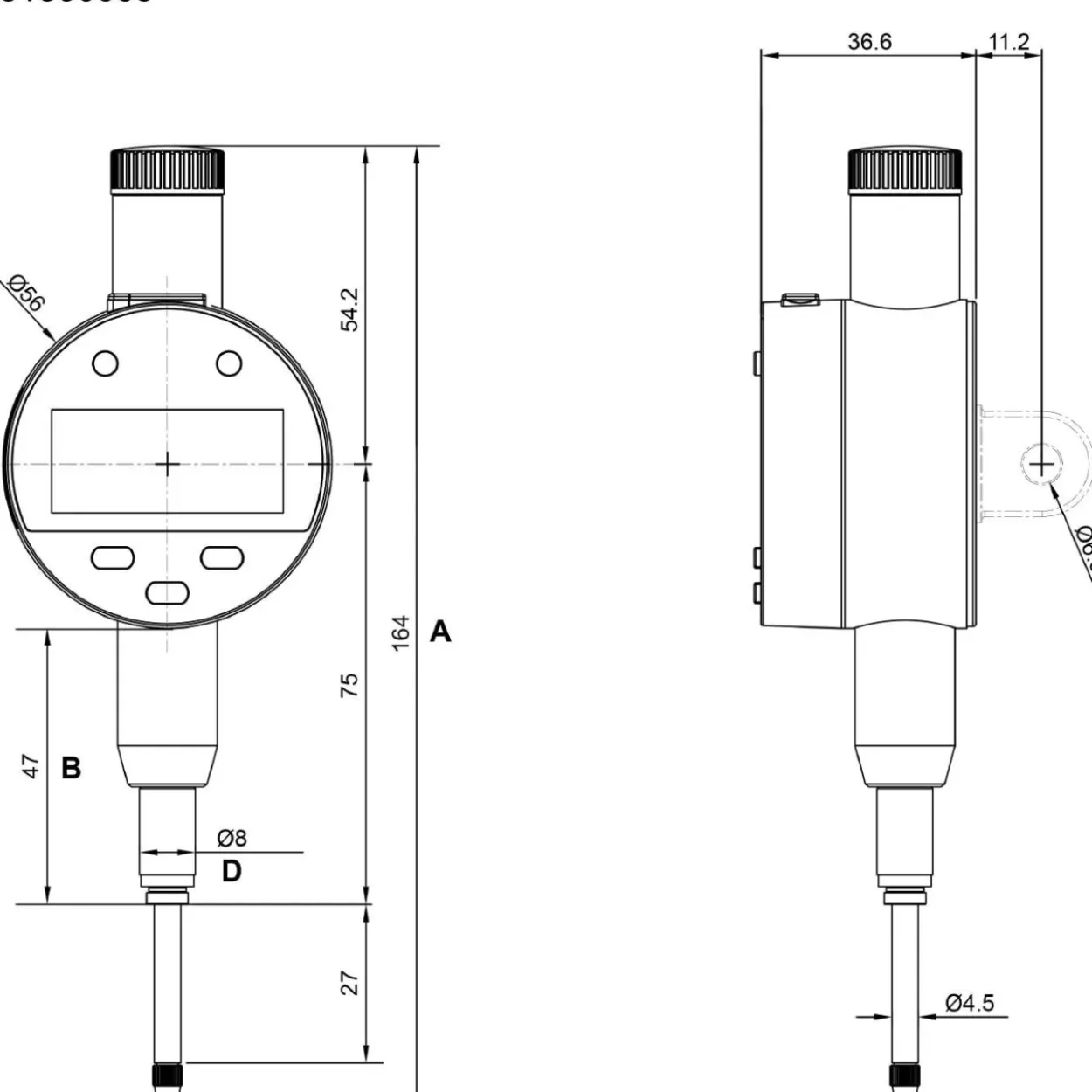 Reloj comparador digital 56 mm Limit