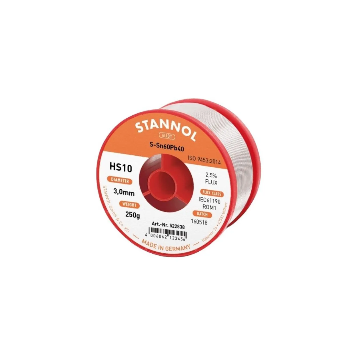 Rollo de estaño soldadura 3 mm Sn60Pb40