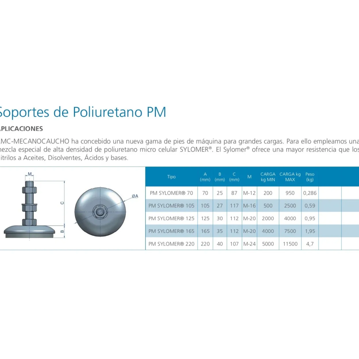 Soporte pie máquina PM