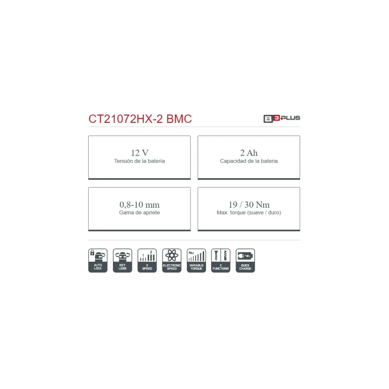 Taladro atornillador batería Crown 12V/2Ah