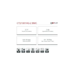 Taladro atornillador multicabezal Crown 12V/2Ah