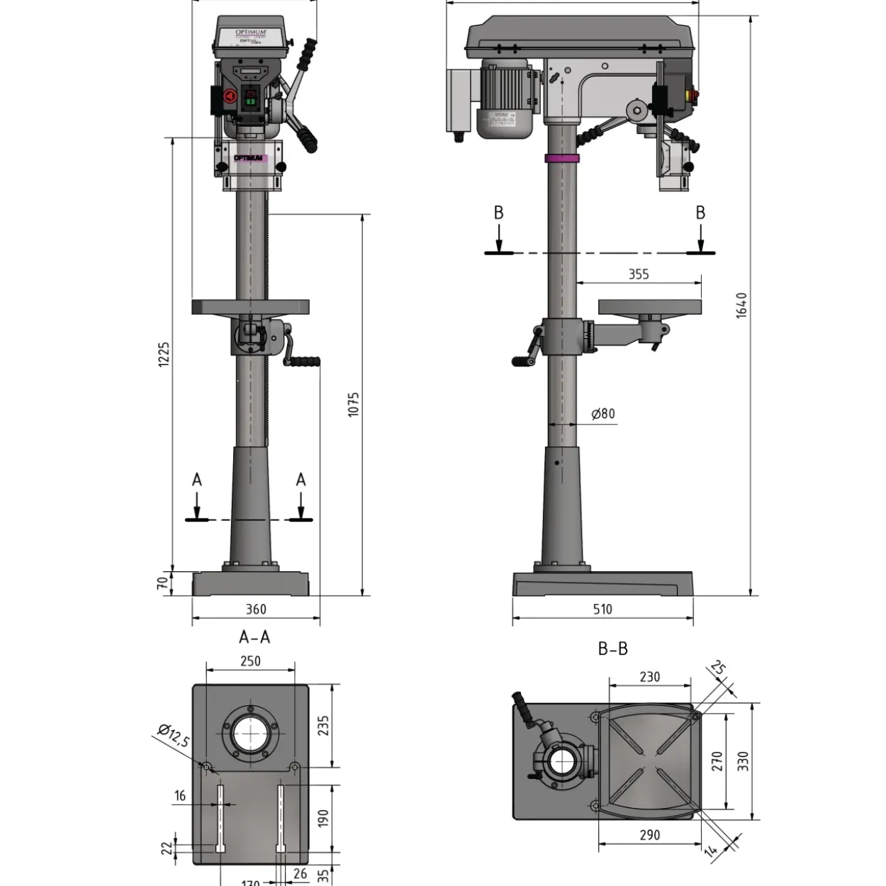 Taladro columna sobremesa D23 PRO 400V