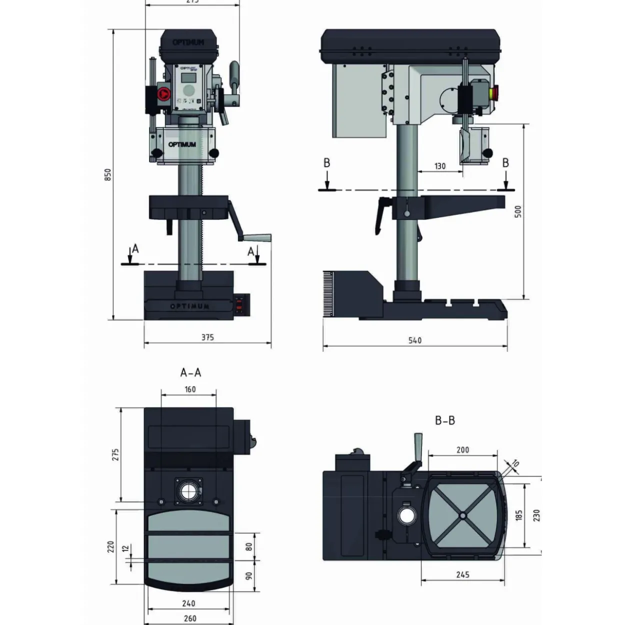 Taladro columna sobremesa serie DH18V