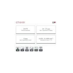 Taladro destornillador eléctrico Crown 230W