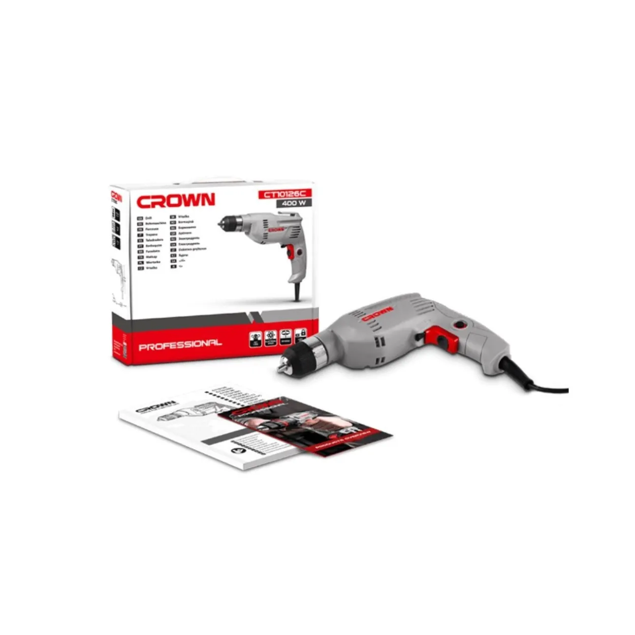 Taladro electrónico Crown "Taller" 400W