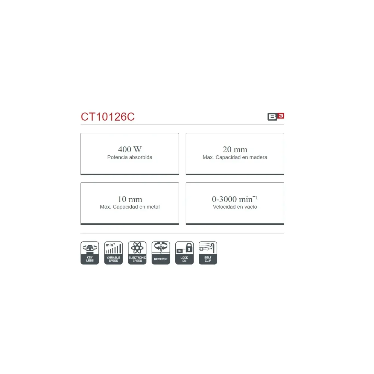 Taladro electrónico Crown "Taller" 400W