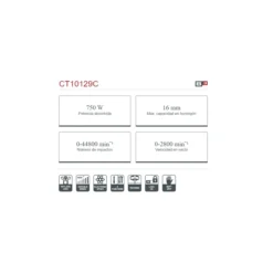 Taladro electrónico percutor Crown 750W