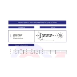 Tornillo DIN-7505A PZ inoxidable A2