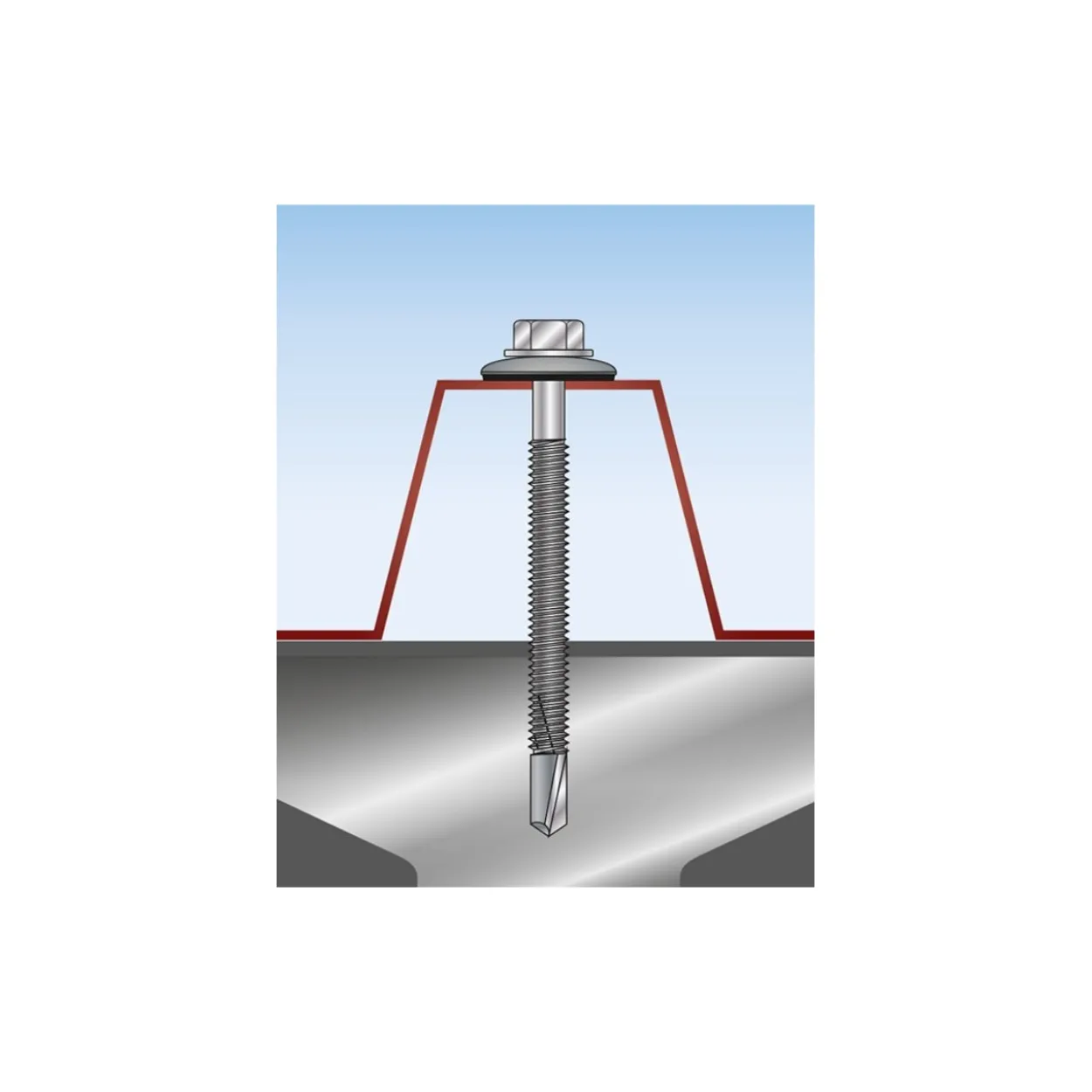 Tornillo hexagonal para cubierta + arandela EPDM
